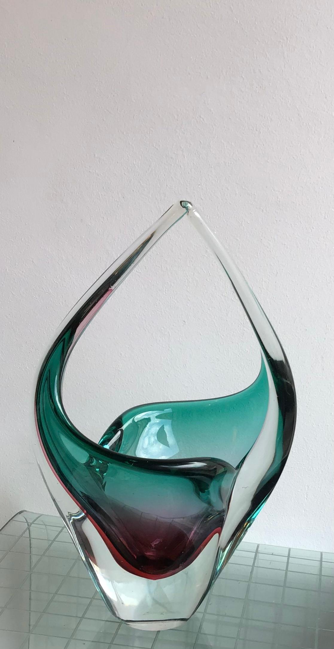 Mid-20th Century Flavio Poli Vase Murano Glass, 1955, Italy  For Sale