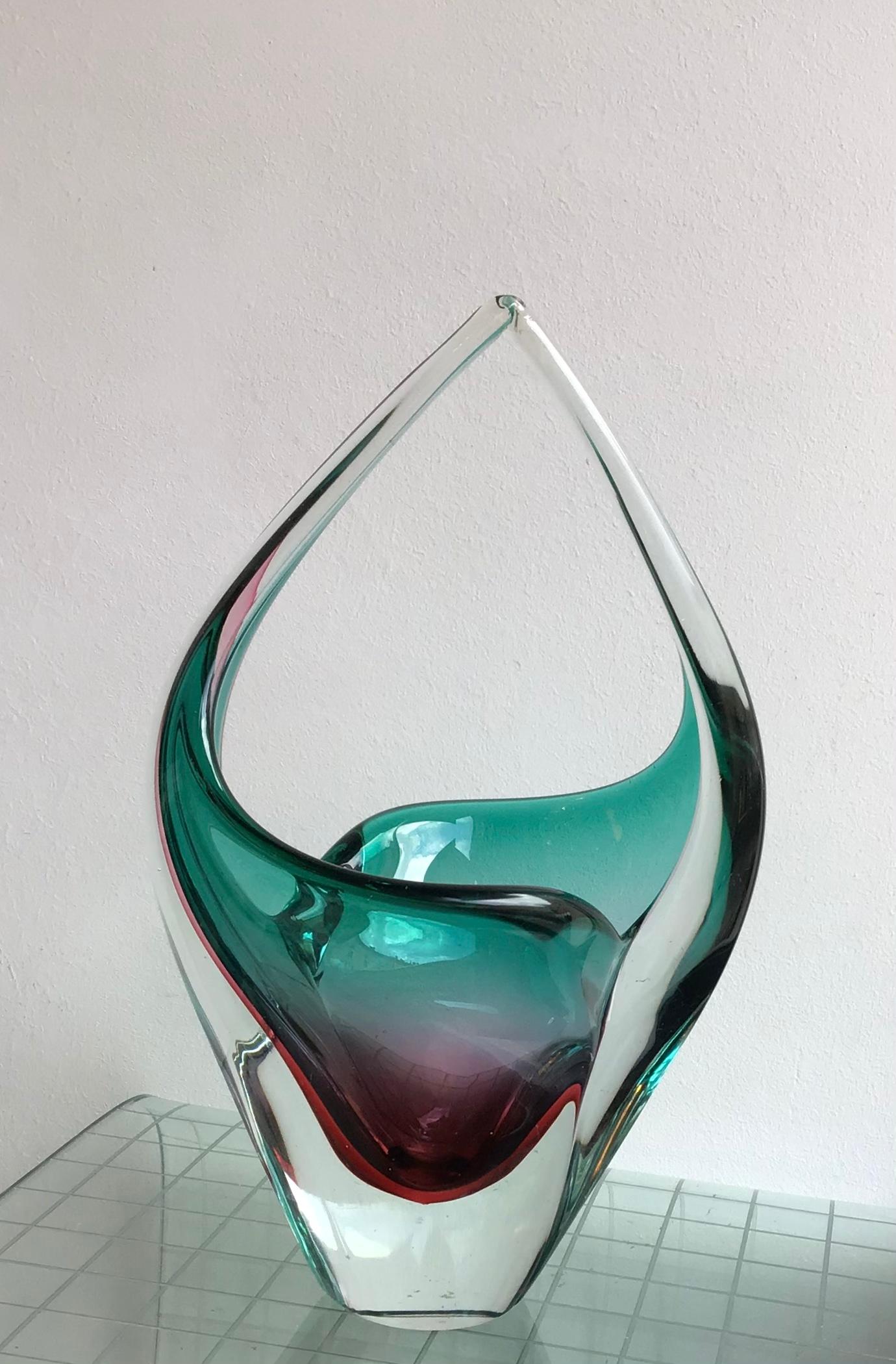 Flavio Poli Vase Murano Glass, 1955, Italy  For Sale 1
