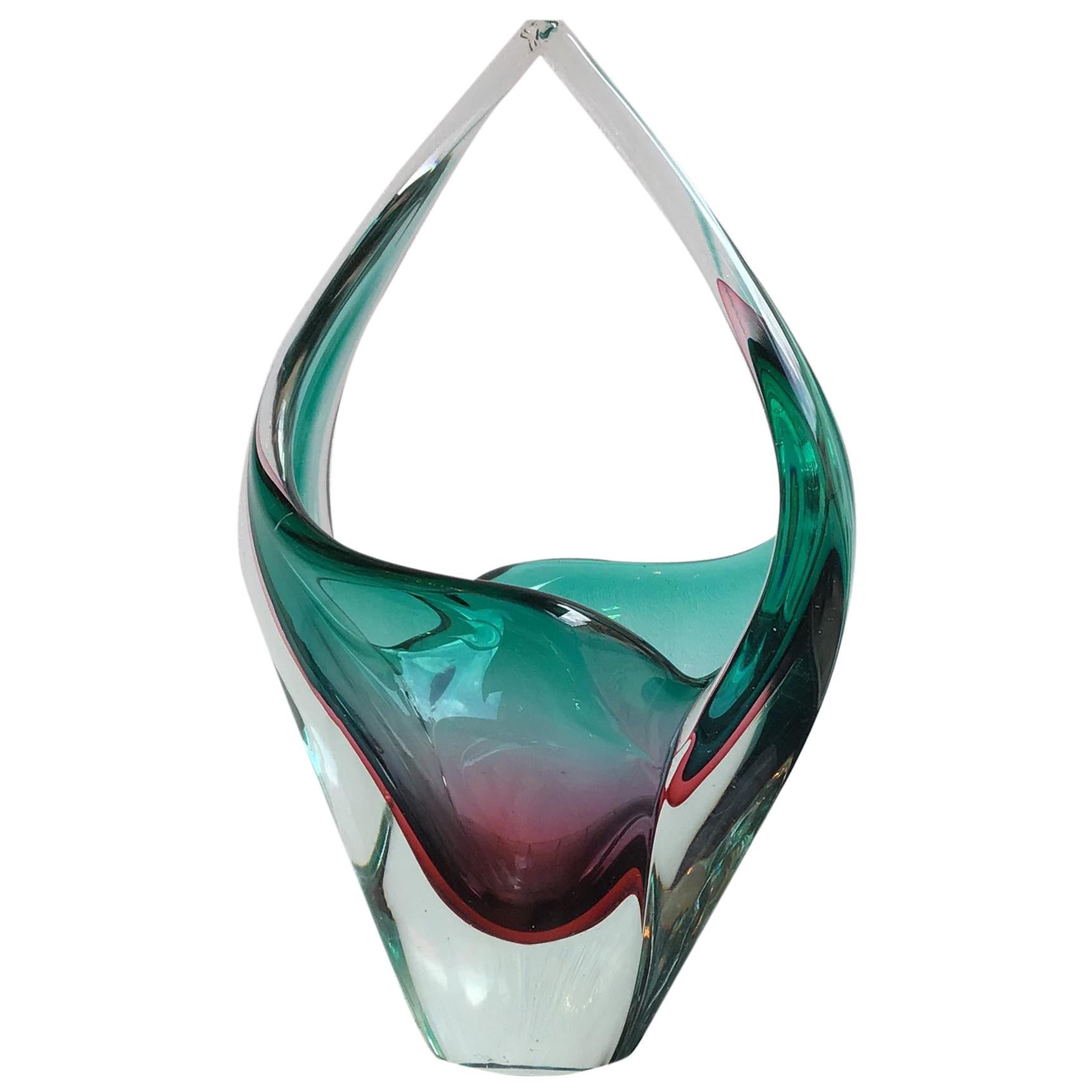 Flavio Poli Vase Murano Glass, 1955, Italy 