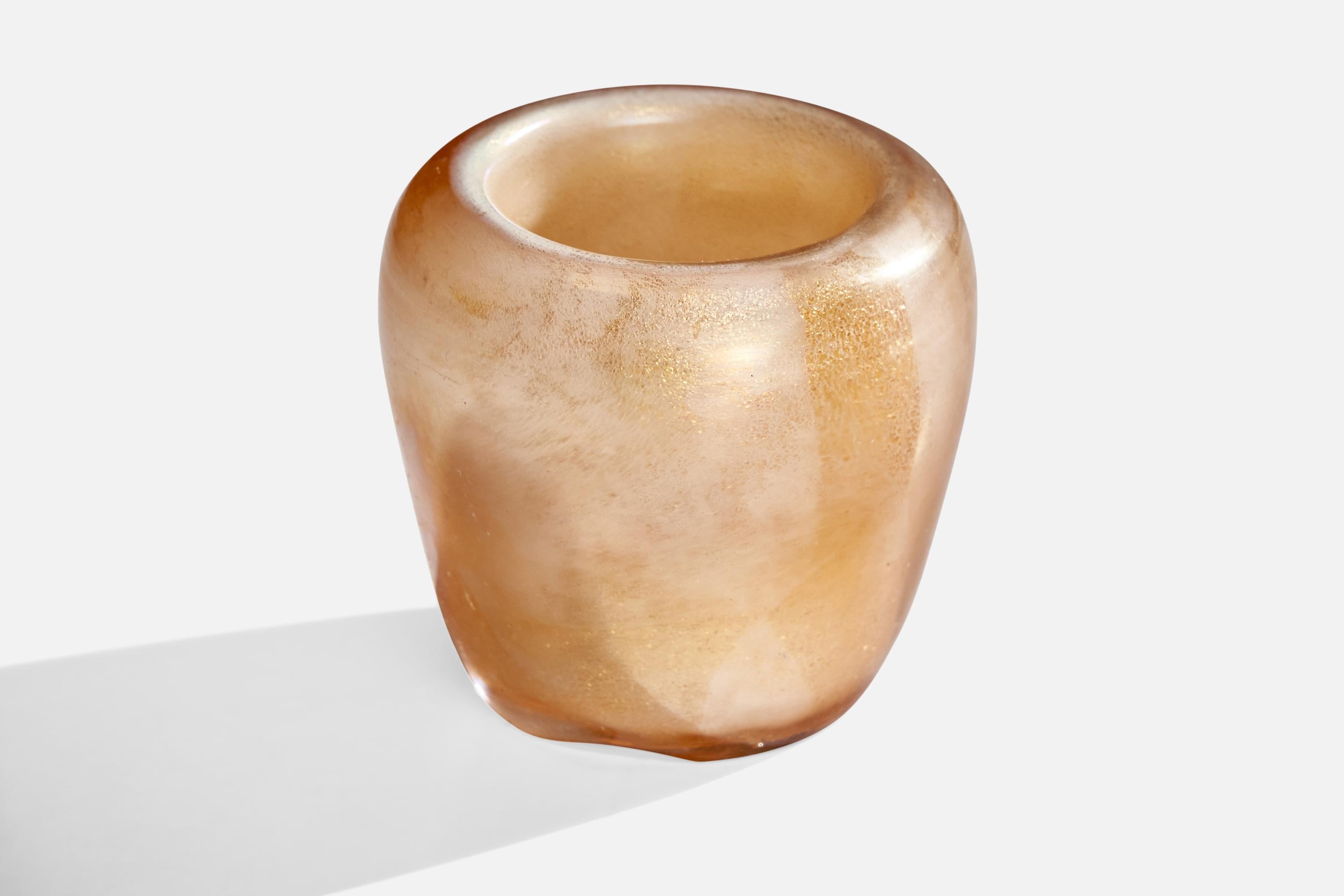 Italian Flavio Poli, Vase, Vase, Glass, Gold Leaf, Italy, 1930s For Sale