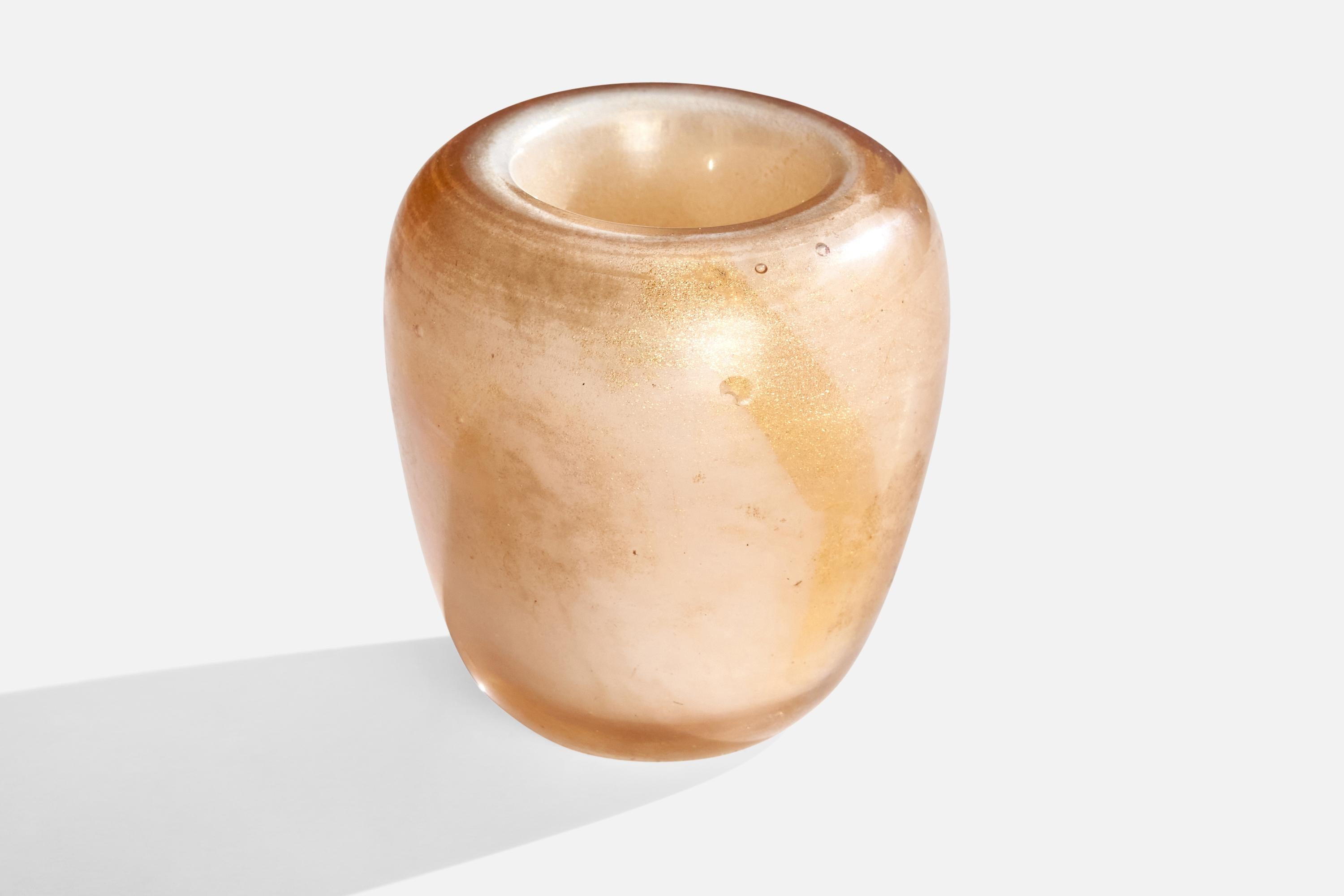 Italian Flavio Poli, Vase, Vase, Glass, Gold Leaf, Italy, 1930s For Sale
