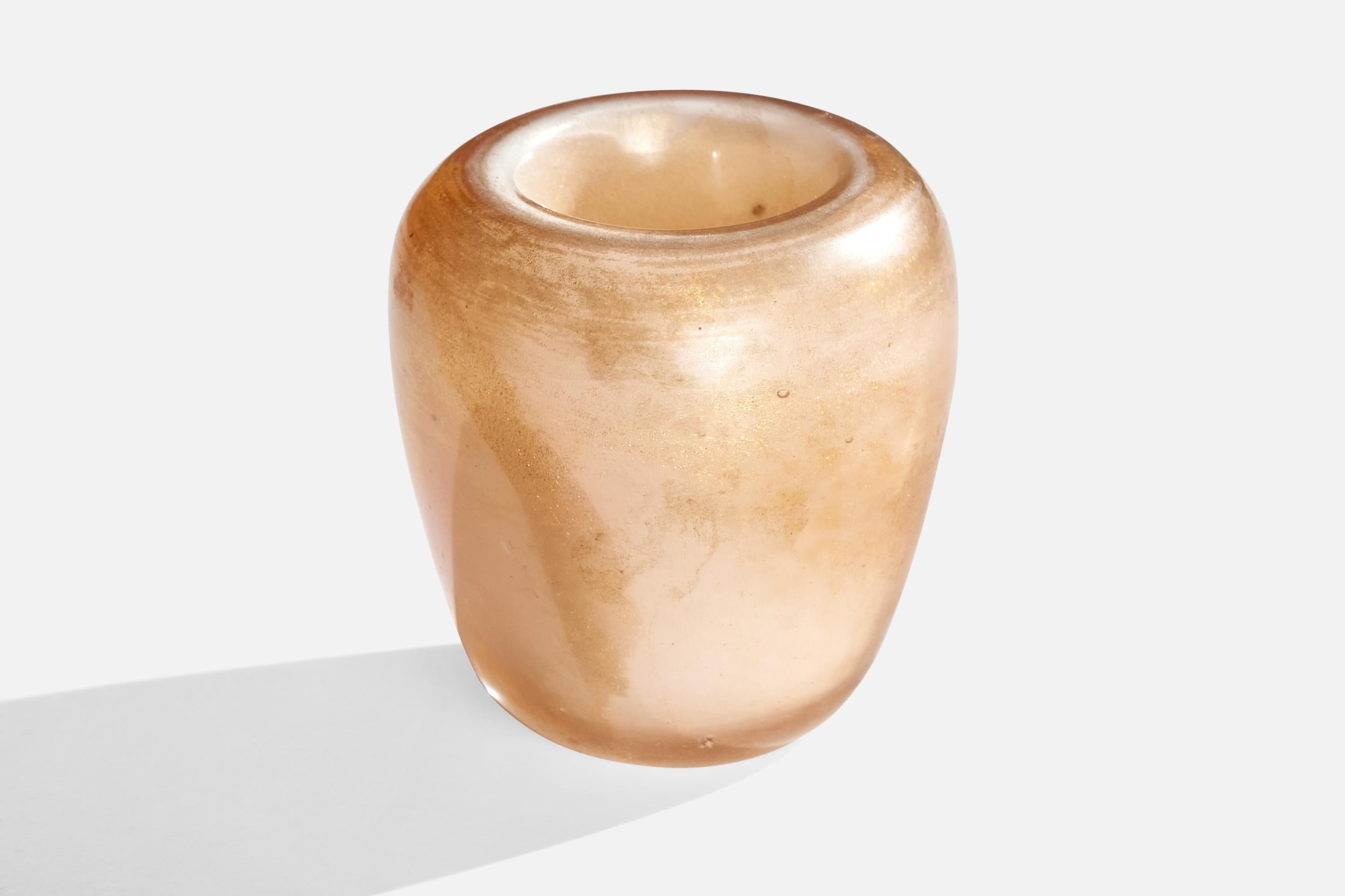 Flavio Poli, Vase, Vase, Glass, Gold Leaf, Italy, 1930s In Good Condition For Sale In High Point, NC