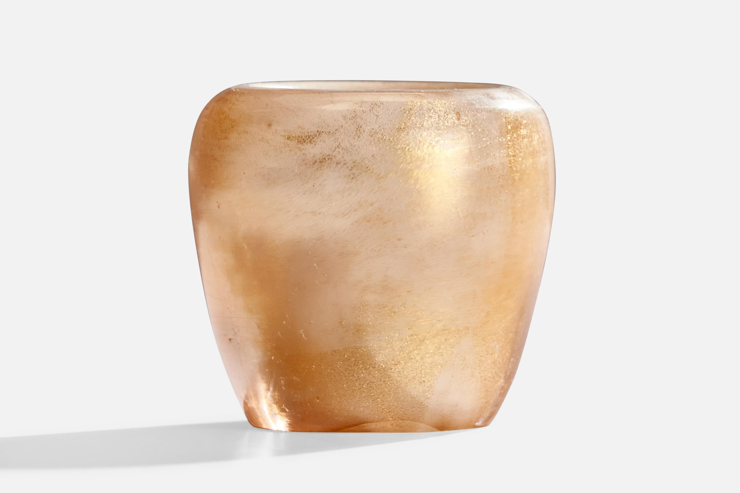 Mid-20th Century Flavio Poli, Vase, Vase, Glass, Gold Leaf, Italy, 1930s For Sale