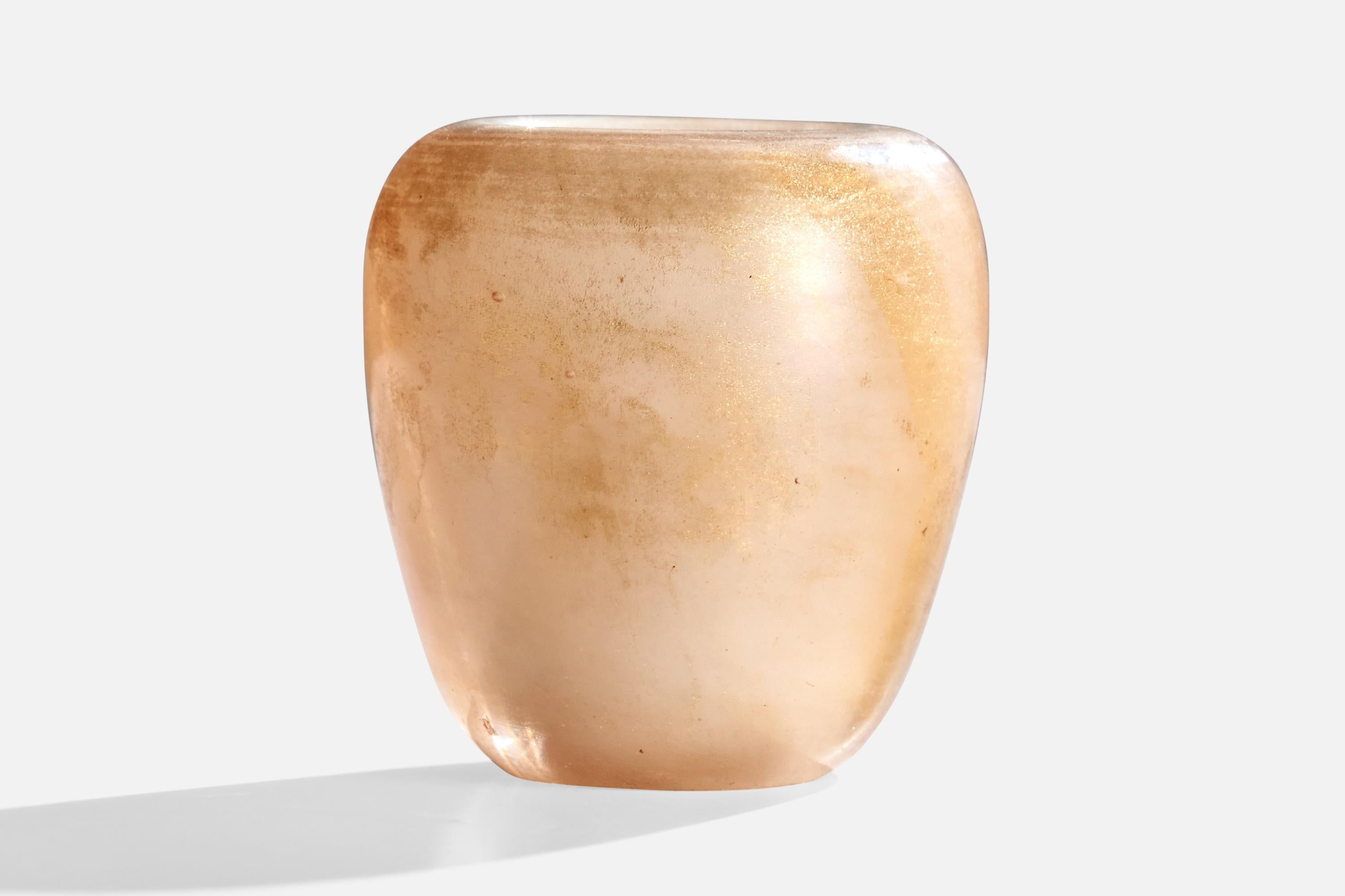 Mid-20th Century Flavio Poli, Vase, Vase, Glass, Gold Leaf, Italy, 1930s For Sale