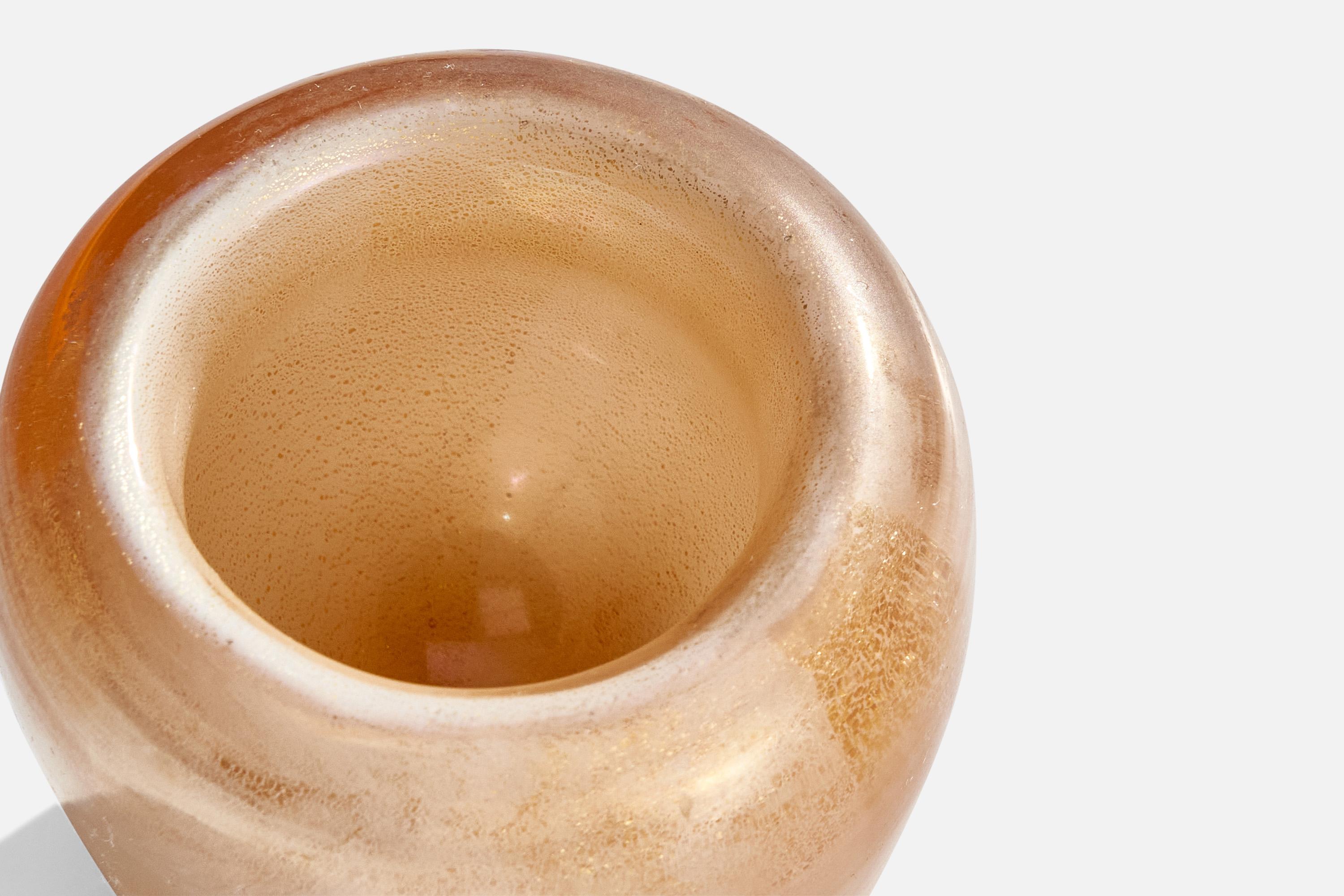 Flavio Poli, Vase, Vase, Glass, Gold Leaf, Italy, 1930s For Sale 1