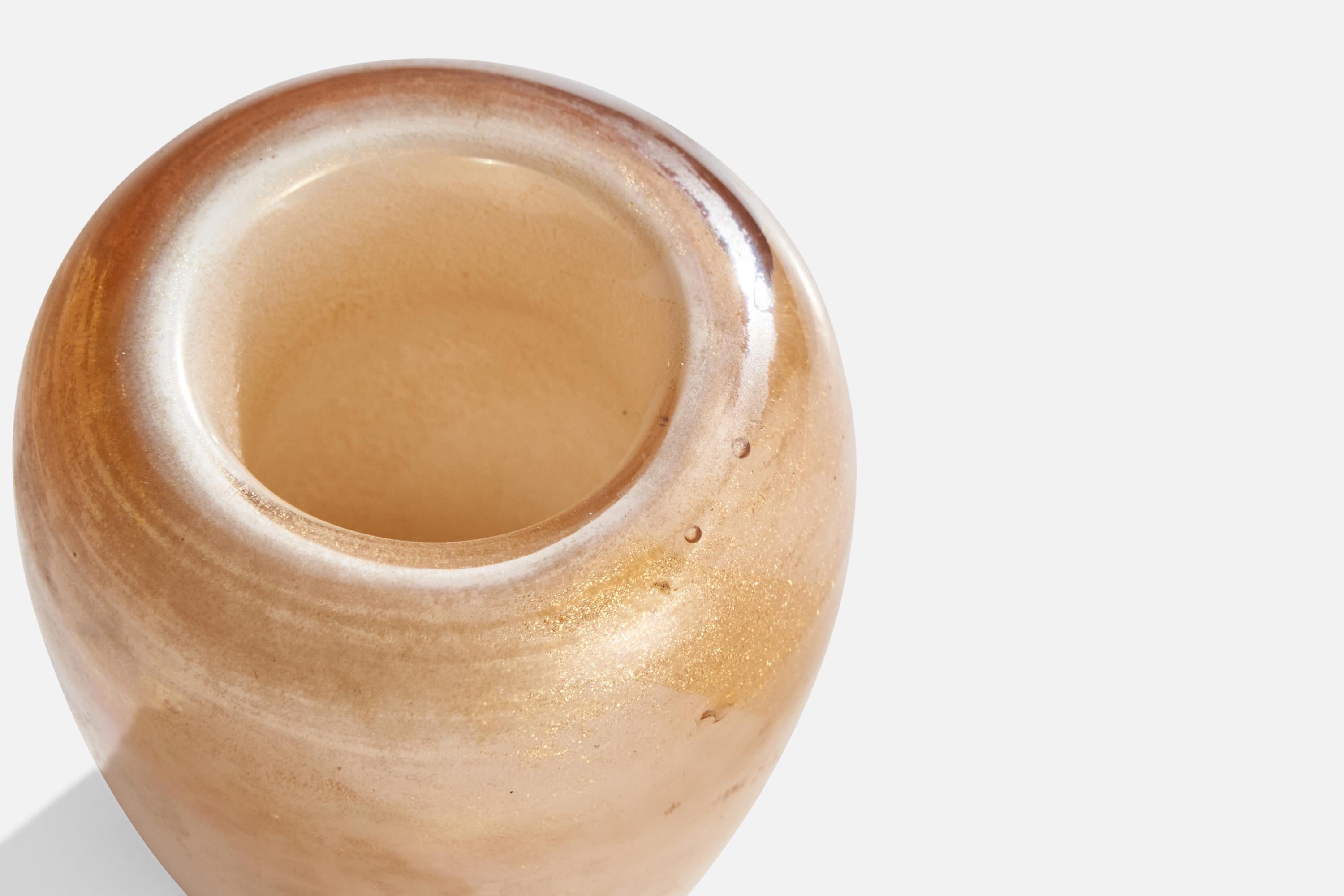 Flavio Poli, Vase, Vase, Glass, Gold Leaf, Italy, 1930s For Sale 1