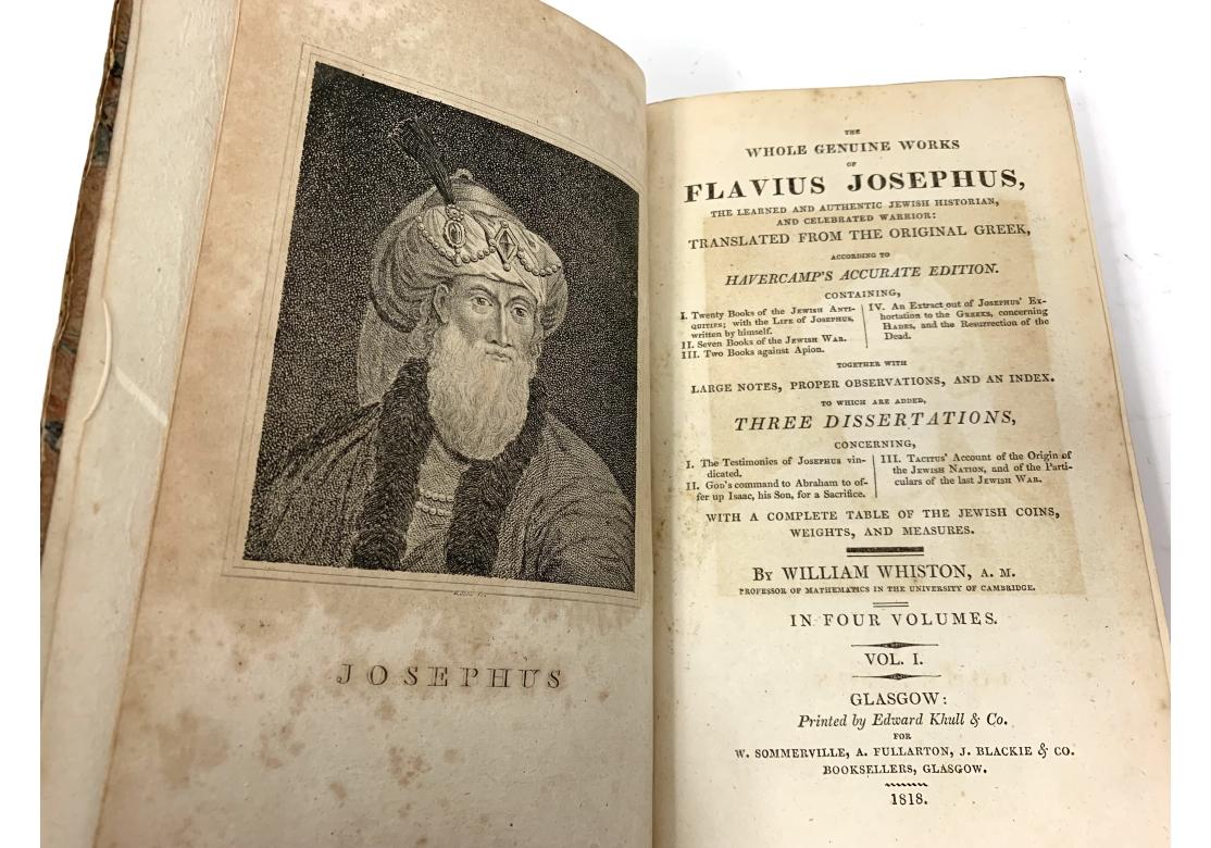 Glasgow, Edward Khull & Co, Printer, 1818. 
A complete four volume set of the works of Josephus including 