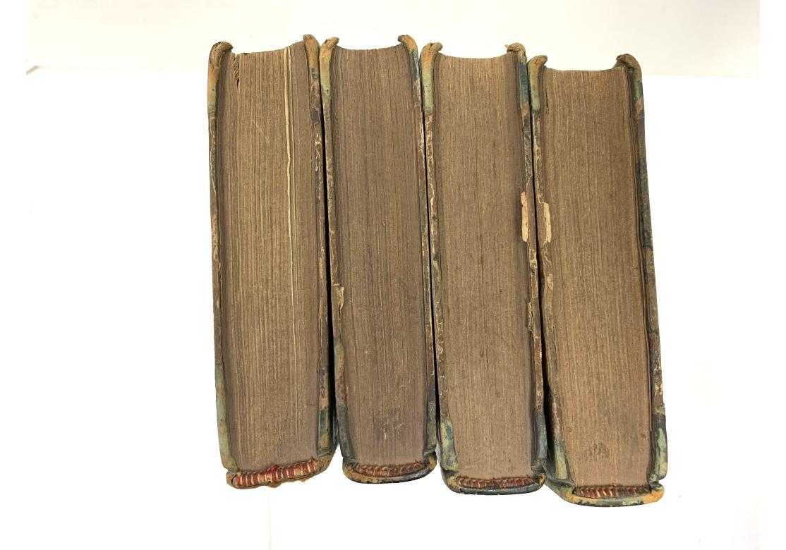 English Flavius Josephus 4 Vol. Leatherbound Complete Set William Whiston 1818