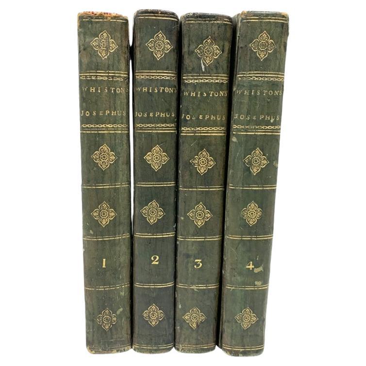 Flavius Josephus 4 Vol. Leatherbound Complete Set William Whiston 1818