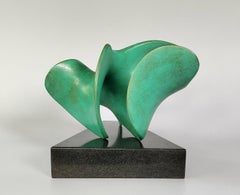 "Engaging (18-inch)" bronze pedestal sculpture 