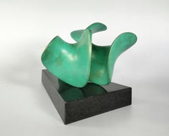 "Engaging (18-inch)" bronze pedestal sculpture