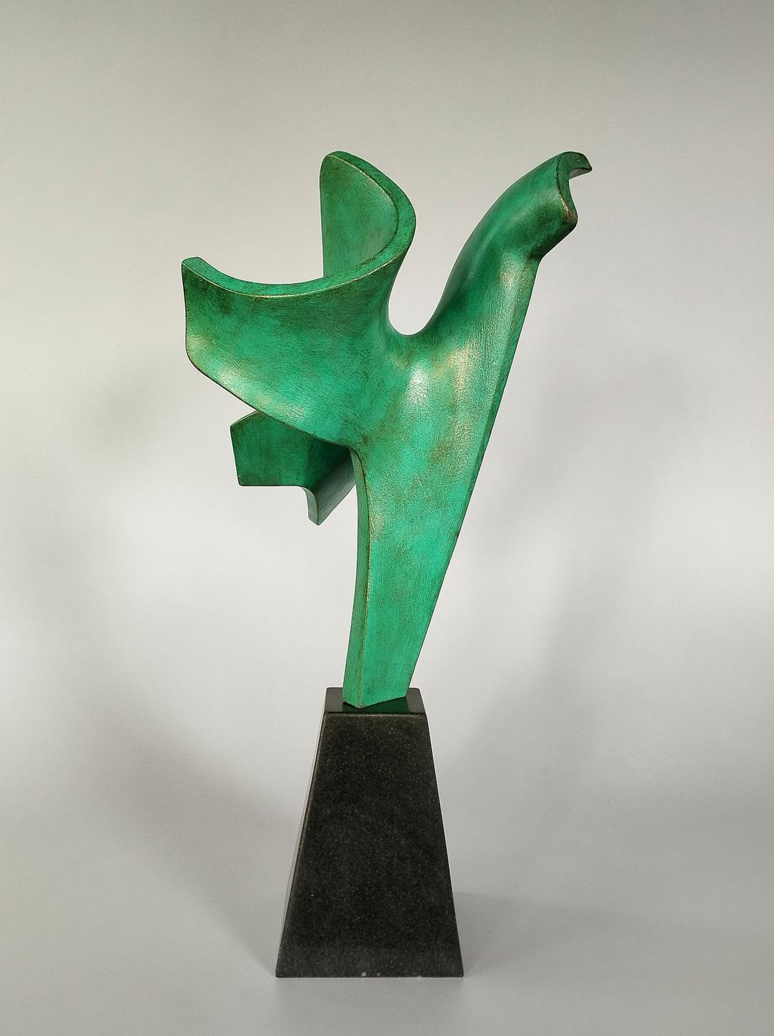 "Receiving (72-inch)" abstract bronze sculpture  - Sculpture by Flavius Pisapia