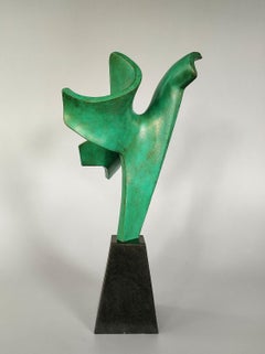 "Receiving (72-inch)" abstract bronze sculpture 
