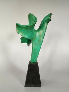 "Receiving (24-inch)" abstract bronze sculpture
