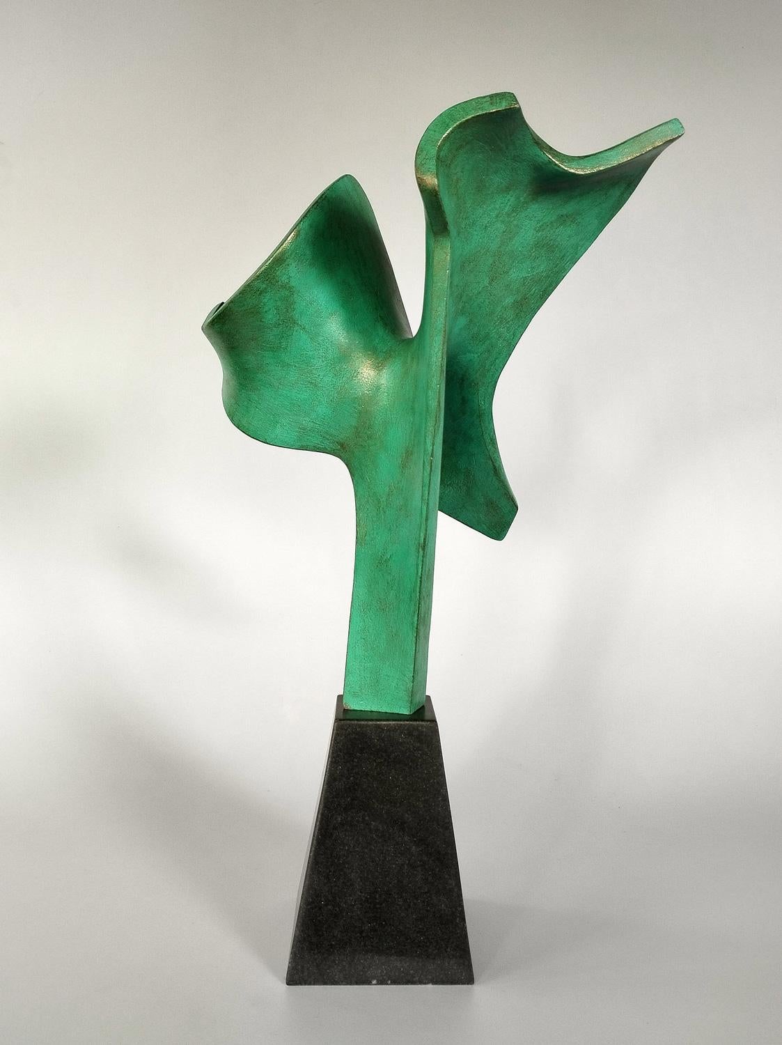 "Receiving (24-inch)" abstract bronze sculpture  - Sculpture by Flavius Pisapia