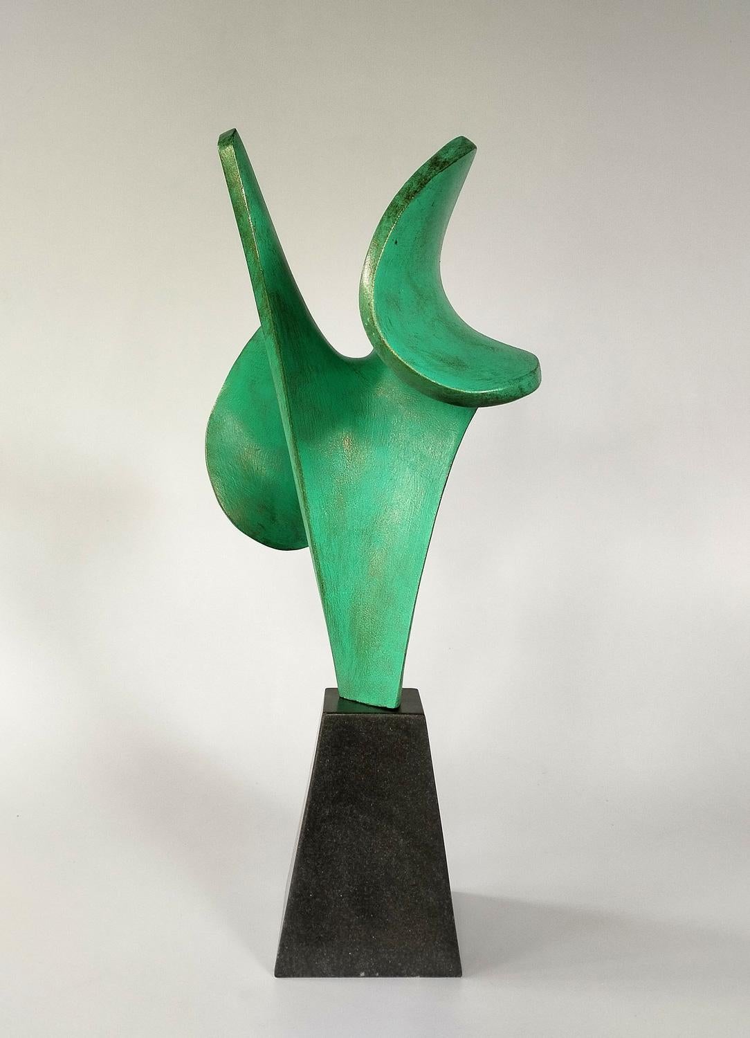 „Rising (36 Zoll)“ abstrakte Bronzeskulptur  – Sculpture von Flavius Pisapia