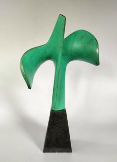 Sculpture abstraite en bronze « Rising » (36 pouces) 