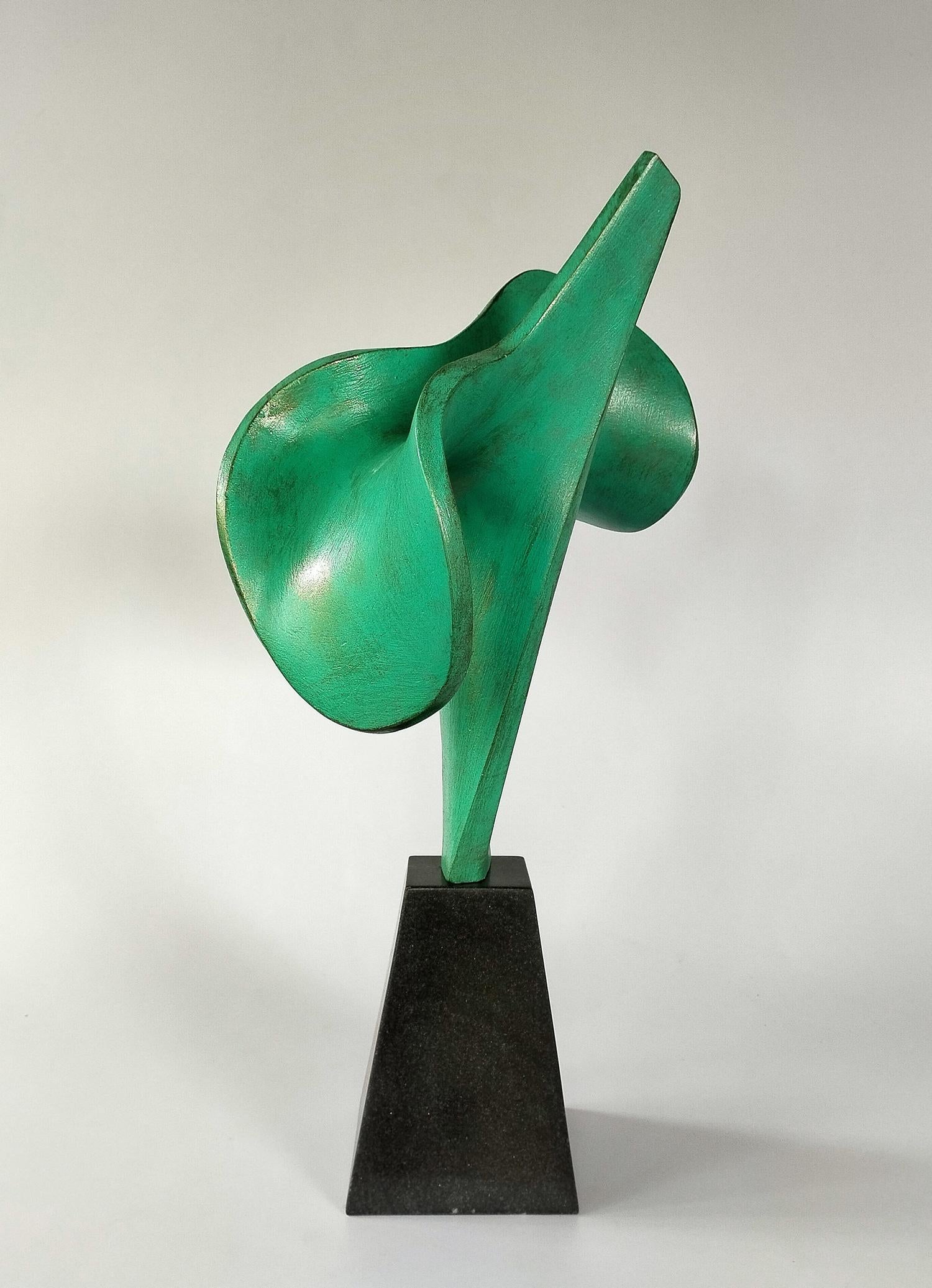 Cast bronze sculpture with classic green patina on marble base. Edition of 3 at this size, available by commission. Other sizes and patina finishes are also available by commission, please inquire for more details.

Pisapia's 