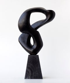 Sempre bronze abstract sculpture on marble base