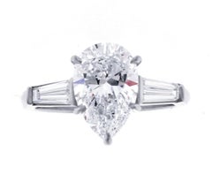 Flawless 2.54 Carat Pear-Shape Diamond Ring