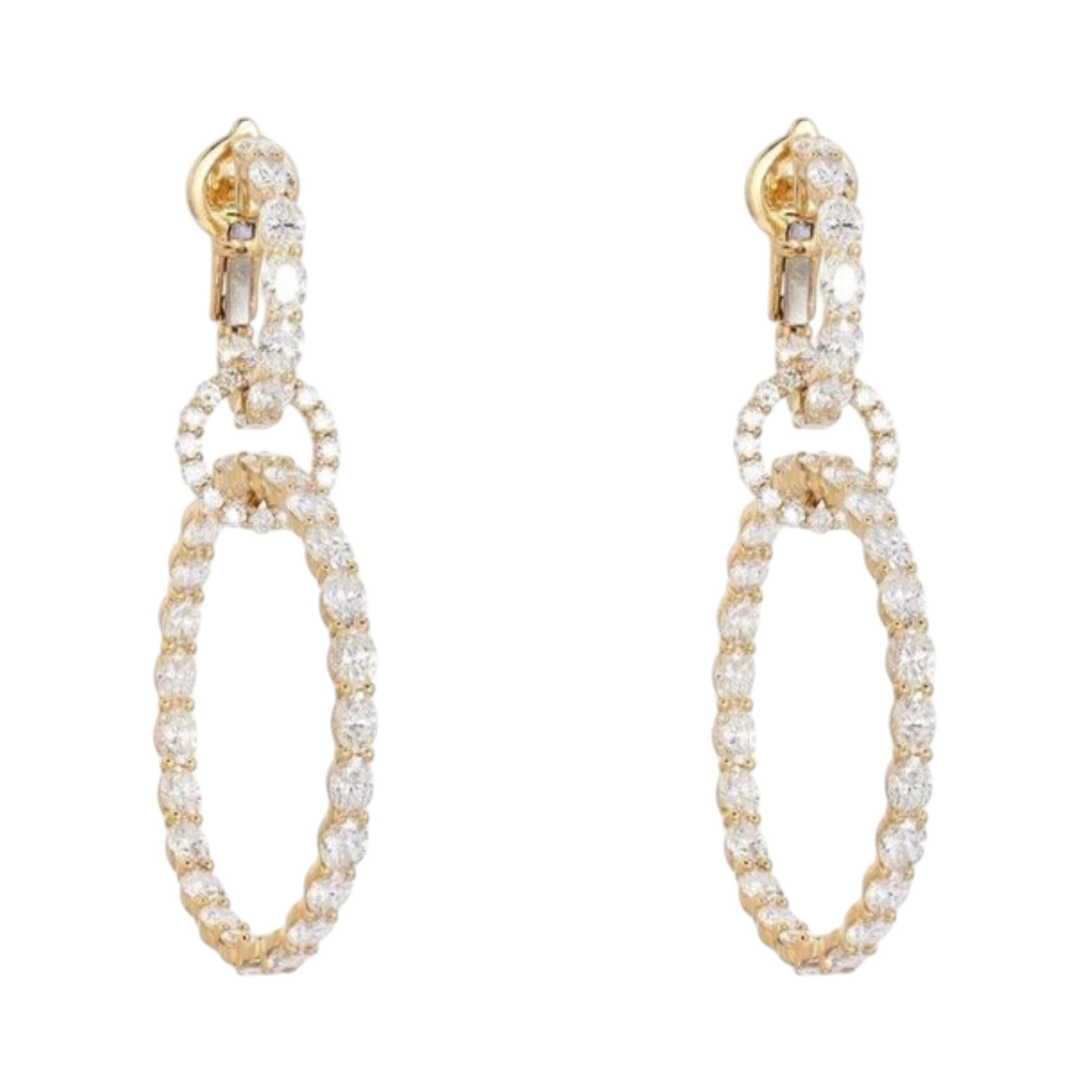 Flawless Aura Diamond 18K Yellow Gold Danglers Drop Earrings