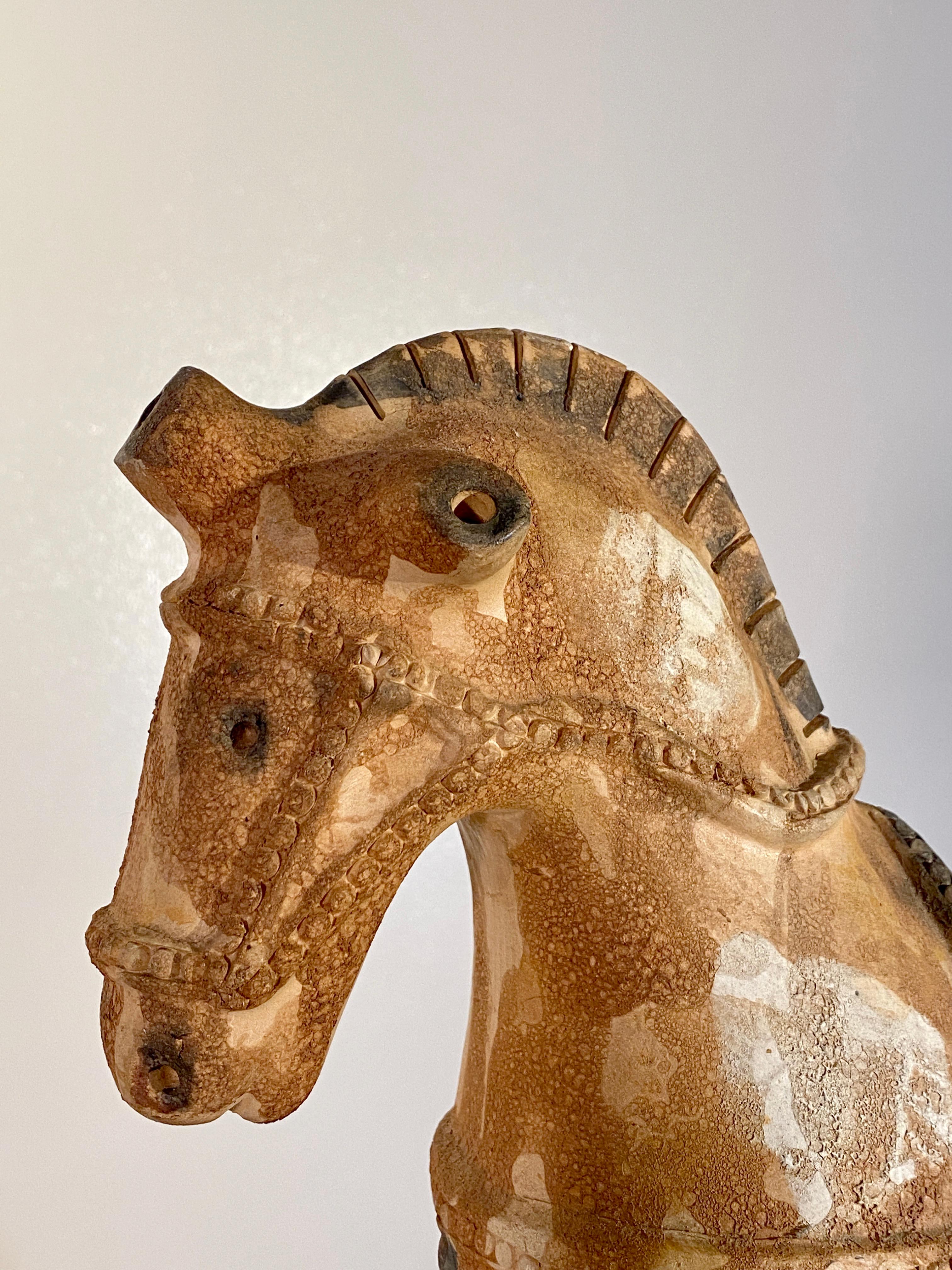 Mid-Century Modern Flawless Bitossi Scavo Glazed Horse 1960s