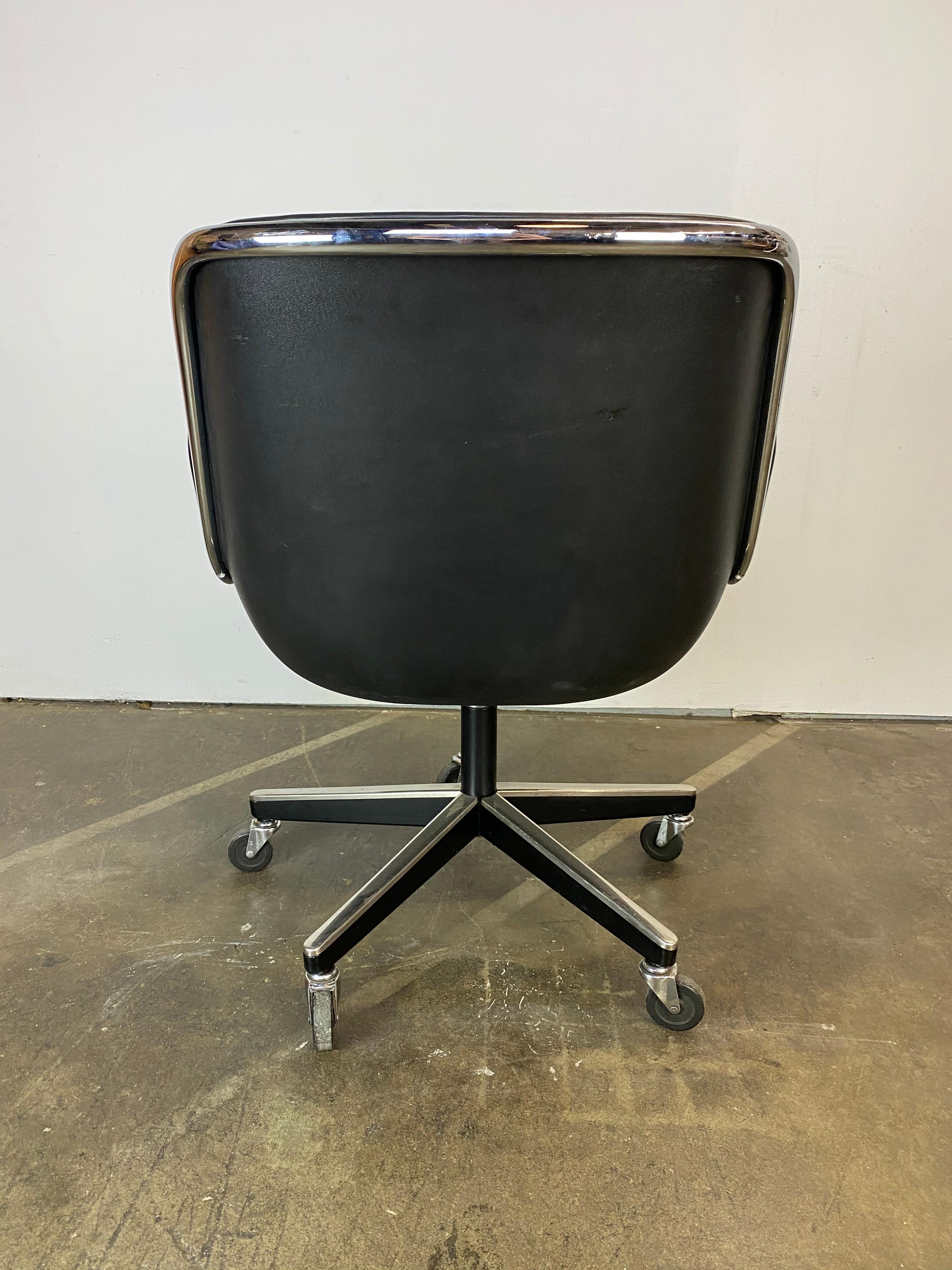 Flawless Charles Pollock Leather Desk Office Chair for Knoll 2