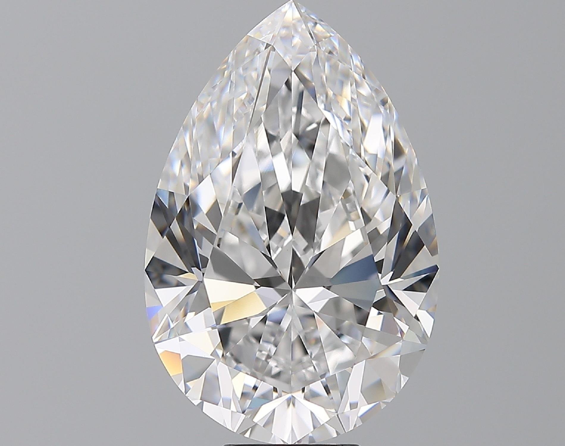 FLAWLESS Clarity GIA Certified 6.40 Carat Pear Cut Diamond 
Excellent Polish
Excellent Symmetry 
None Fluorescence 
F Color