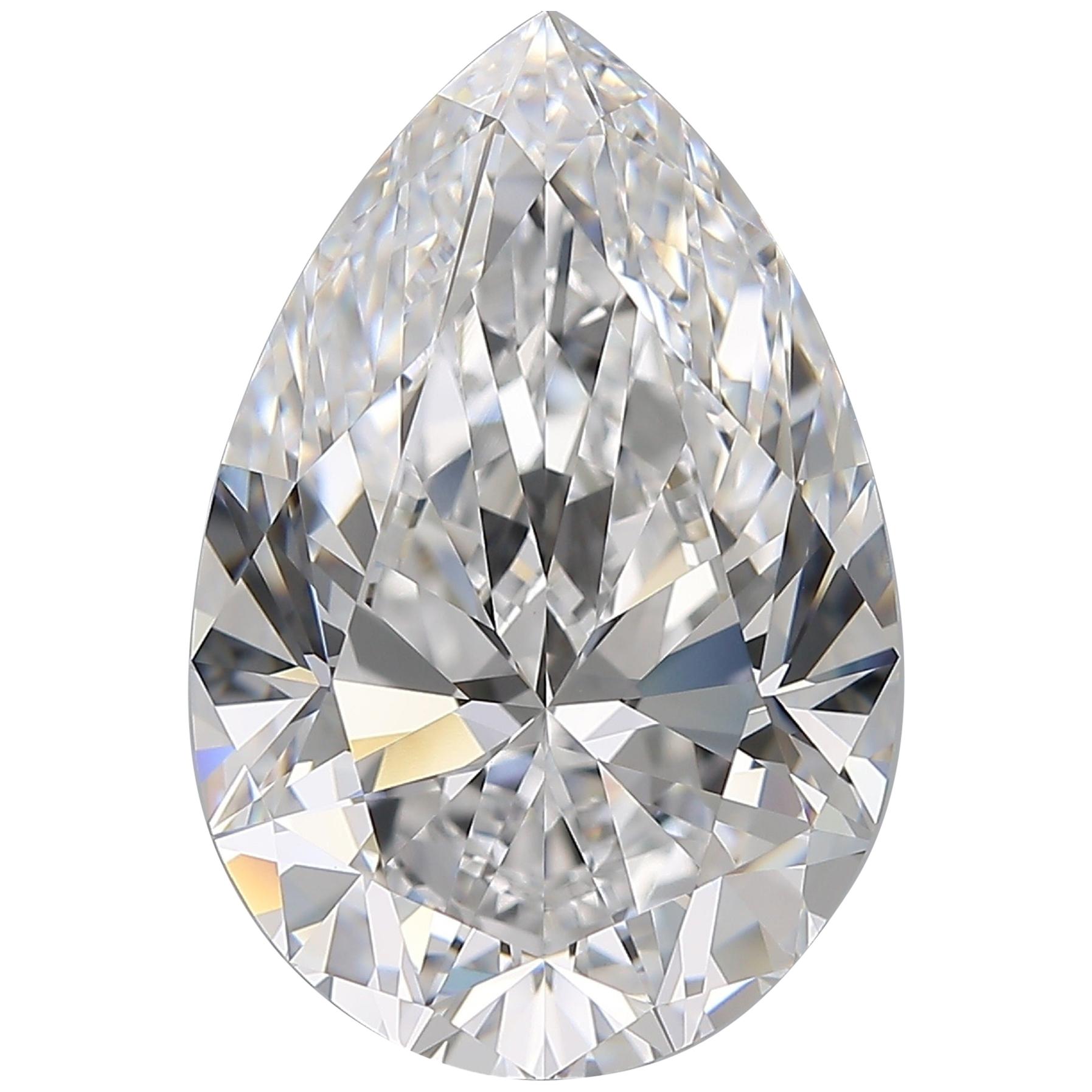 Flawless Clarity D Color GIA Certified 10 Carat Pear Cut Diamond