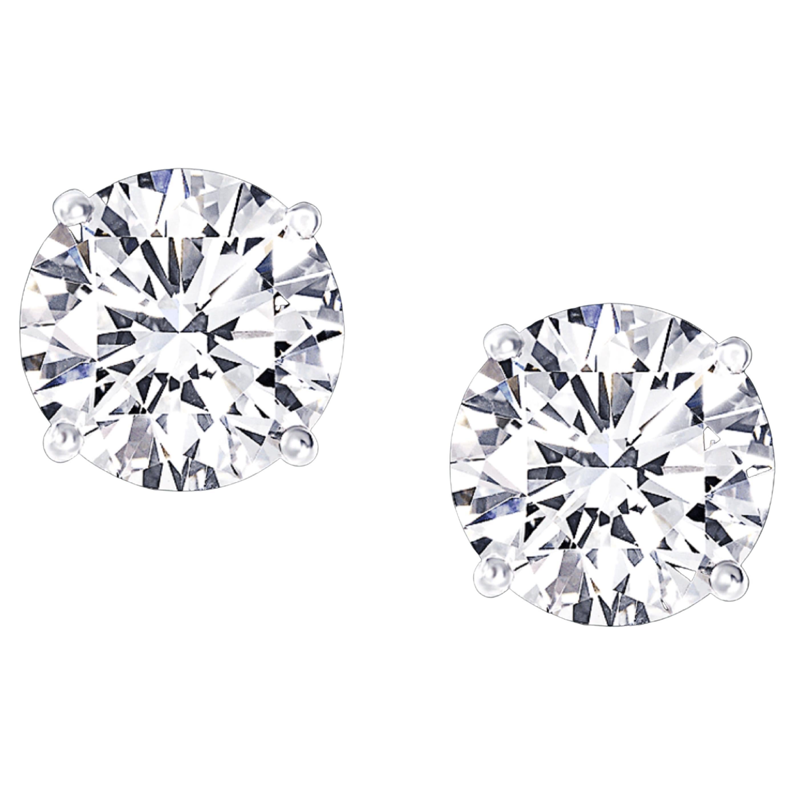Diamond Stud Earrings 3.11 Carat GH I1 at 1stDibs