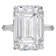 FLAWLESS Clarity GIA Certified 5 Carat Emerald Cut Diamond Platinum Ring 