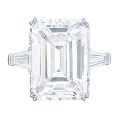 Flawless Clarity GIA Certified 5.65 Carat Emerald Cut Diamond Platinum Ring