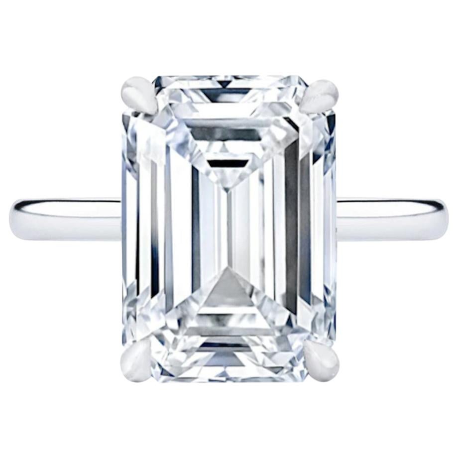 Flawless D Color GIA Certified 2 Carat Emerald Cut Diamond Ring
