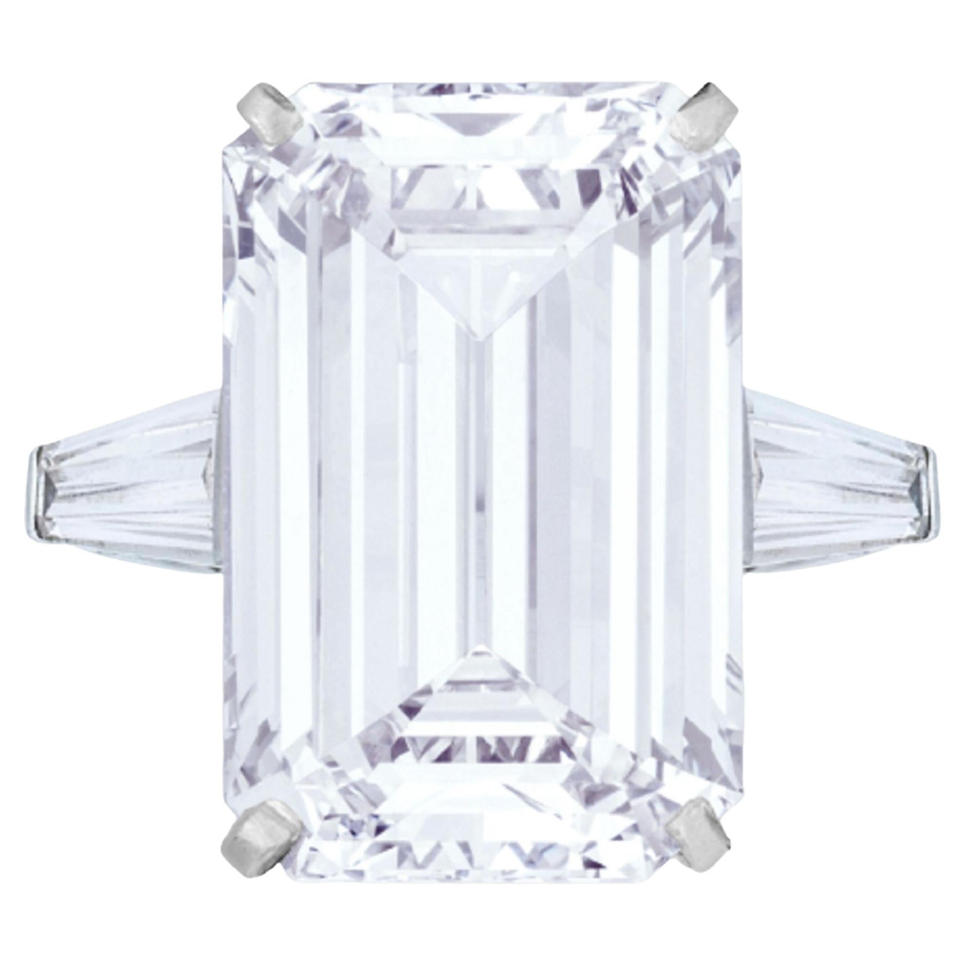 Flawless E Color GIA Certified 4.12 Carat Emerald Cut Diamond