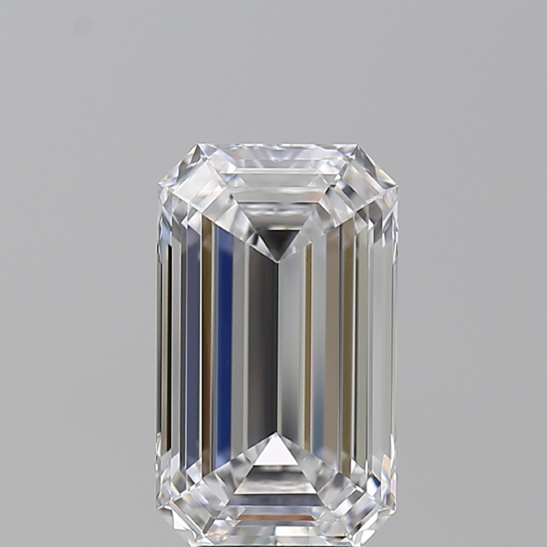 Modern Flawless Type IIA D Color GIA Certified 4 Carat Emerald Cut Platinum Ring