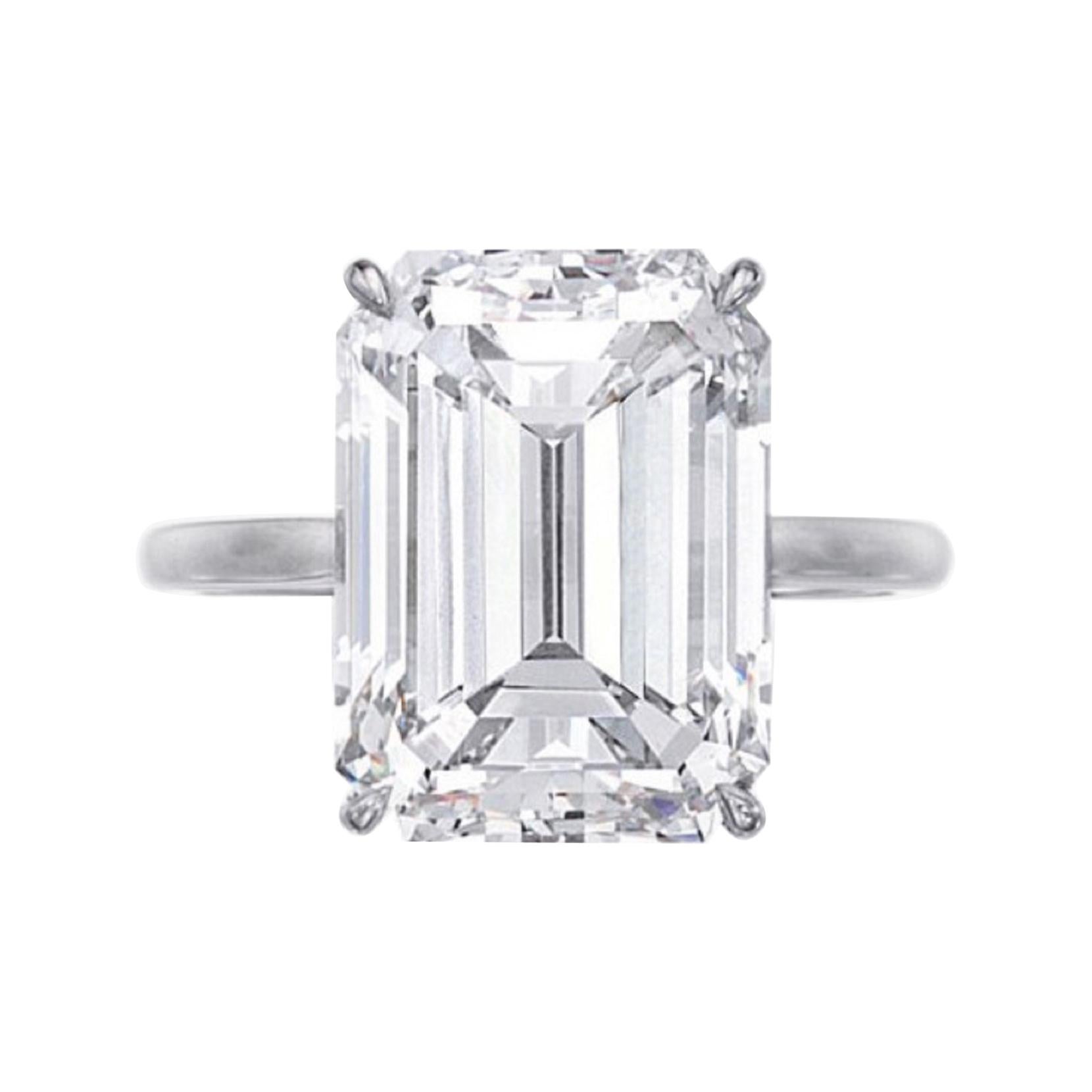 FLAWLESS E Color GIA Certified 3.60 Carat Emerald Cut Diamond Ring