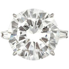 GIA Certified 10.66 Carat Round Brilliant Cut Diamond Ring E Color VS2 Clarity