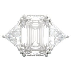 Flawless GIA Ceritified 5 Carat Emerald Cut Diamond Engagement Ring