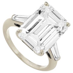 Flawless GIA Certidied 3 Carat Emerald Cut Diamond Ring