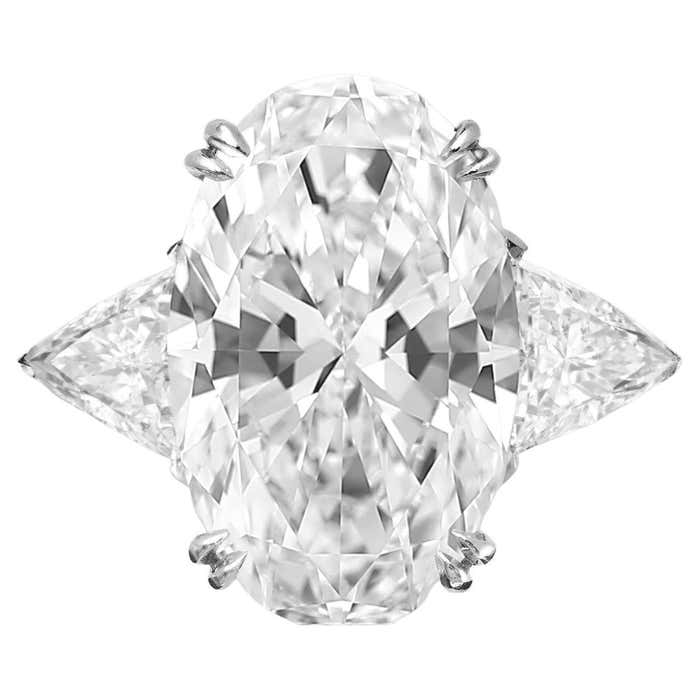 Flawless GIA Certified 10 Carat Oval Diamond Solitaire Platinum Ring ...