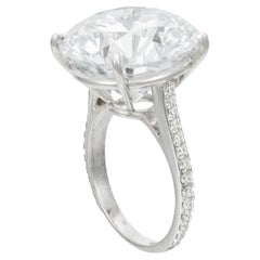 Flawless GIA Certified 6.81 Carat Round Brilliant Cut Diamond Platinum Ring