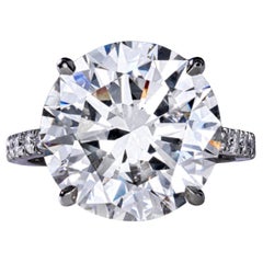 Bague en platine certifiée GIA, 10 carats, diamant rond taillé en brillant, sans défaut