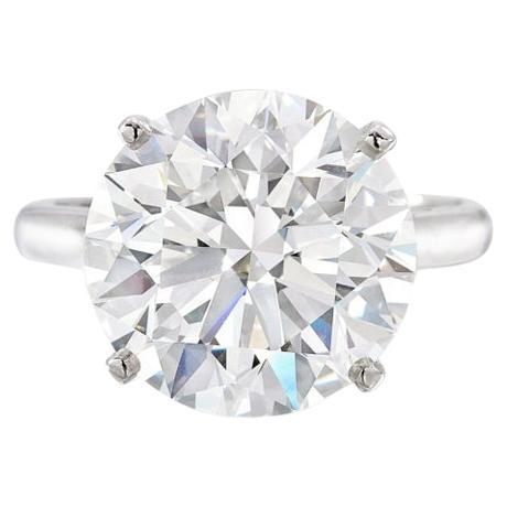 FLAWLESS GIA Certified 10 Carat Round Cut Diamond Engagement Solitaire Ring 3X For Sale