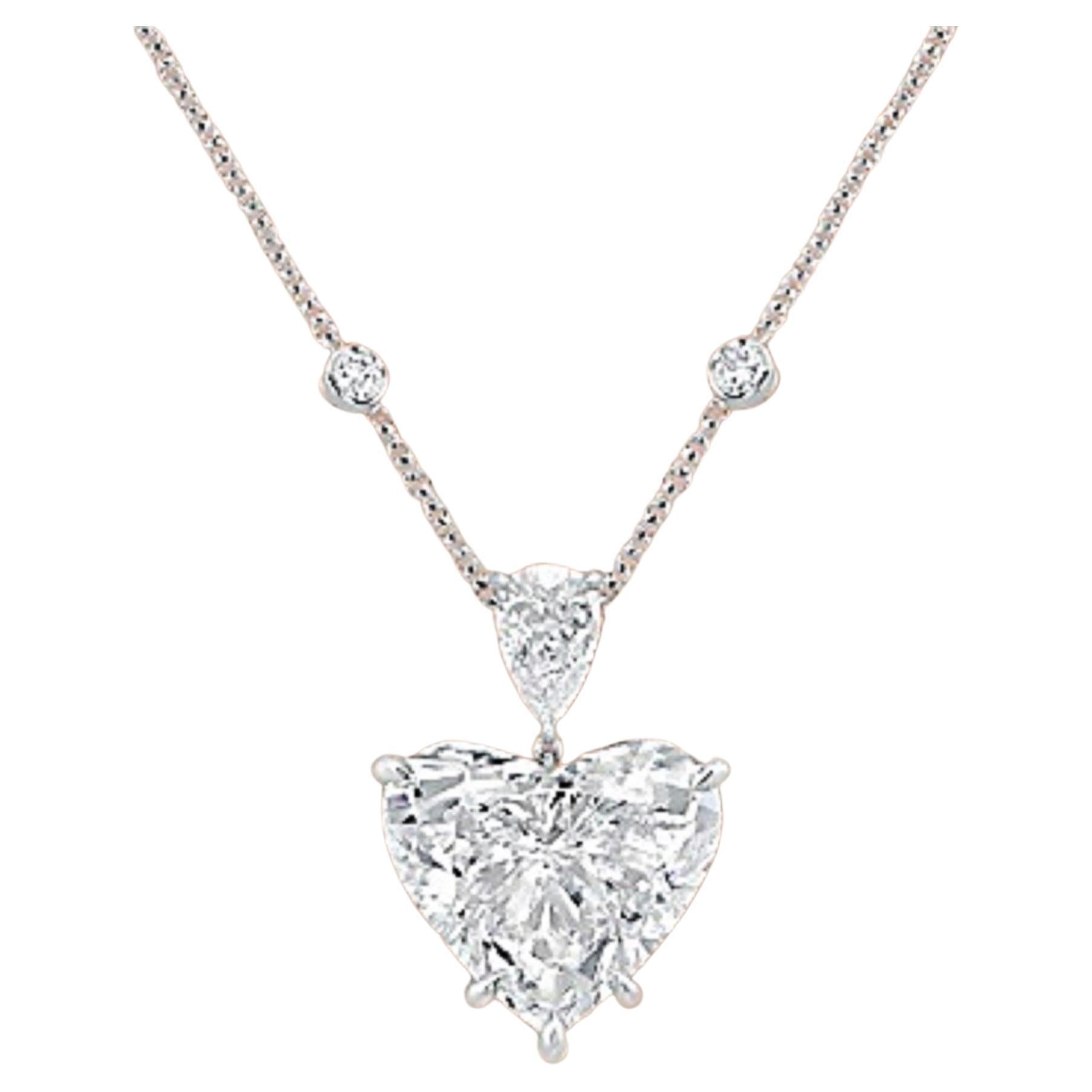 An exquisite 15 carat heart shape diamond pendant platinum necklace 
d color
flawless clarity
excellent polish
excellent symmetry
none fluorescence