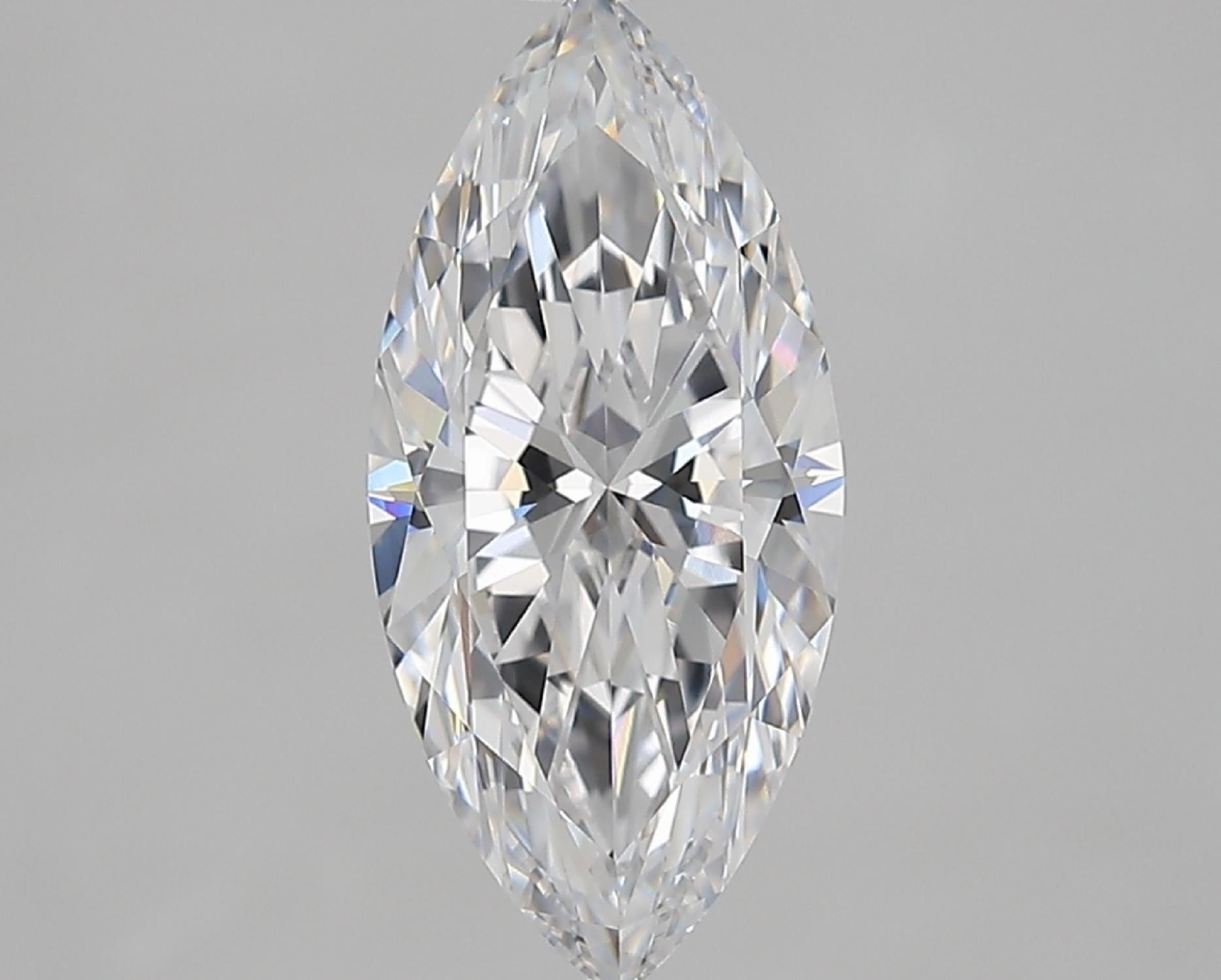 Moderne Bague solitaire sans défaut en diamant marquise de 2 carats de couleur D certifié par le GIA en vente