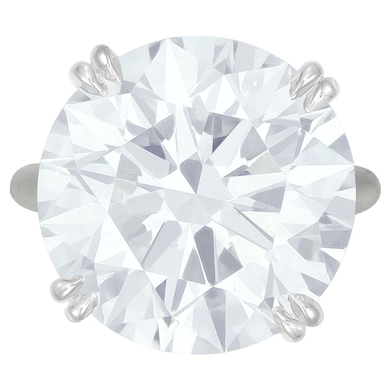 Flawless GIA Certified 21 Carat Round Brilliant Cut Diamond Platinum Ring