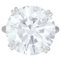 Flawless GIA Certified 21 Carat Round Brilliant Cut Diamond Platinum Ring