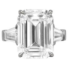 Flawless GIA Certified 3 Carat Emerald Cut Diamond Solitaire Ring