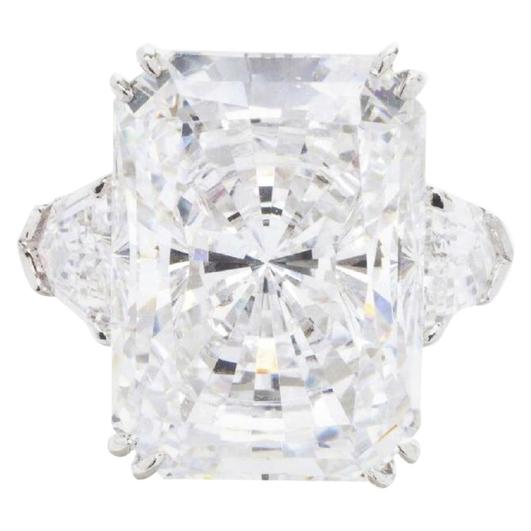 Flawless GIA Certified 3 Carats Long Radiant Cut Diamond Ring