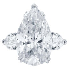 FLAWLESS GIA Certified 3.30 Carat Pear Cut Diamond Ring